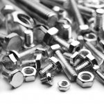 steel bolts forming a texture